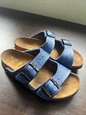 Papillio Kids Blue Double-Strap Buckle Sandals
